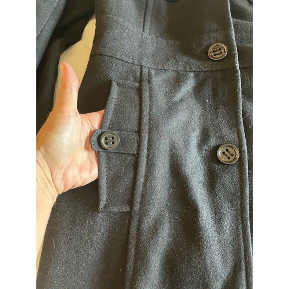 Kenneth Cole Reaction Wool Blend Trench Coat Jacket Preppy Academia Women Small - Picture 12 of 16